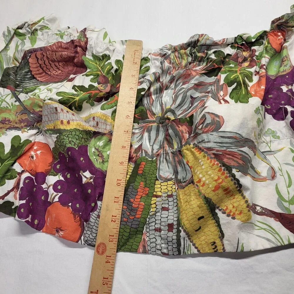 Handmade Fall Harvest Gathering Half Apron 100% Cotton 4 Large Pockets
